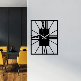 Wallity Reloj de Pared Decorativo de Metal Negro